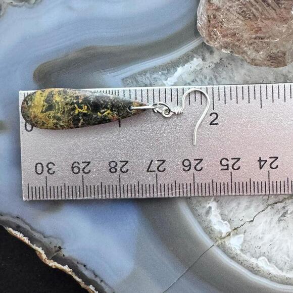 Sterling Silver Teardrop Black Mizone Slab Dangle Earrings For Women #240 - Picture 10 of 10